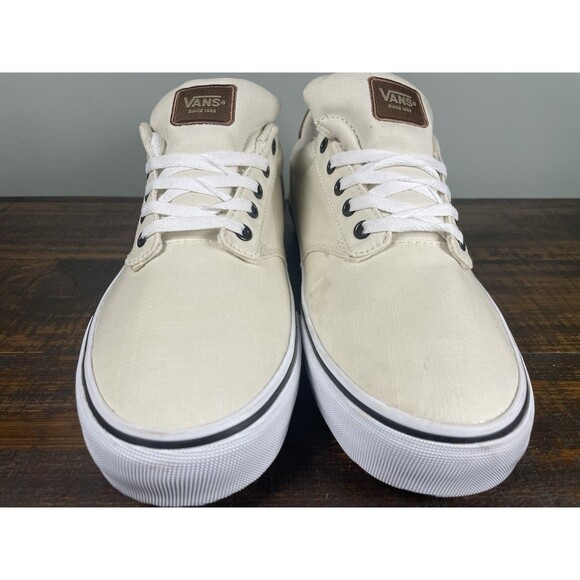 Vans Chukka Low Cream Off White Canvas Sneakers Brown Accents Men’s 11.5 -Clean - Picture 3 of 10